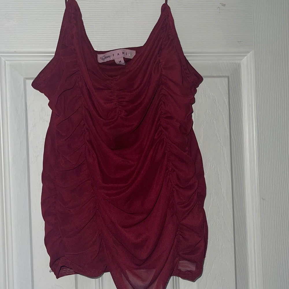 Red medium shirt ruffled